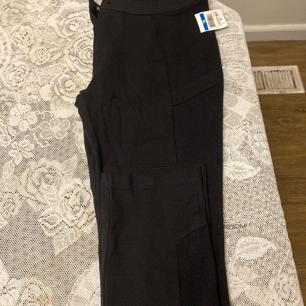 Decibel rib trim ponte motto black pant